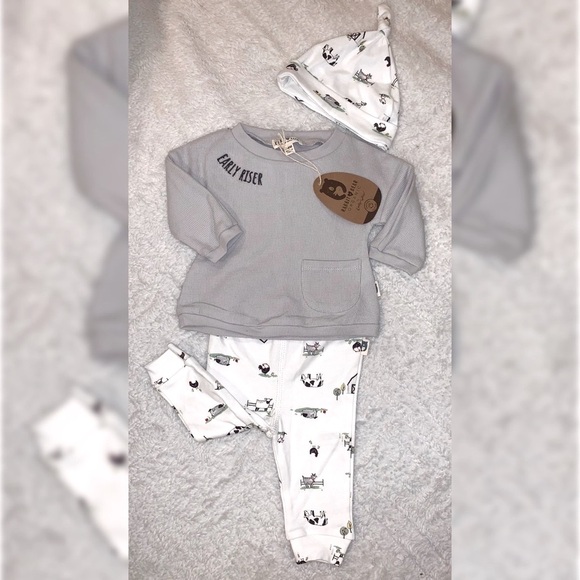 NEW Winter outfit Rabbit & Bear 0/3 & 3/6 Month, Waffle Knit Winter Farm animals - Picture 10 of 10